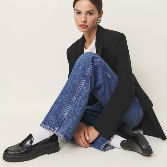 Reformation Agathea Chunky Loafers NWT - Black - Sz 9 - Picture 1 of 16